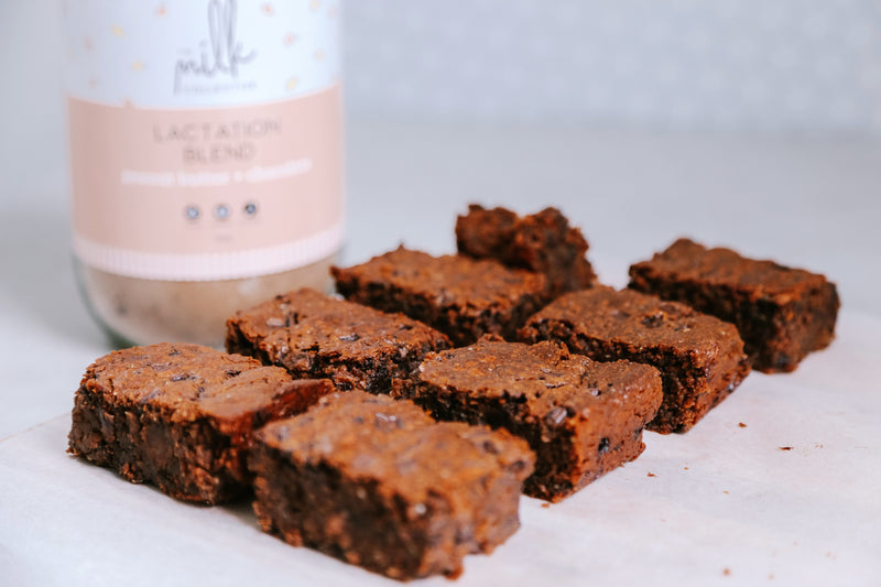 Peanut Butter + Chocolate Lactation Brownies